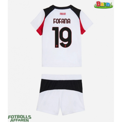 AC Milan Youssouf Fofana #19 Bortaställ Barn 2025-26 Kortärmad (+ Korta byxor)